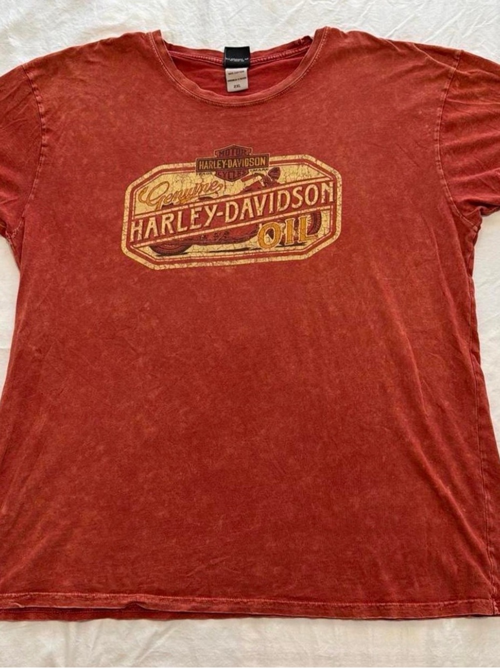 Harley-Davidson Red Short Sleeve Tee with Yellow Logo